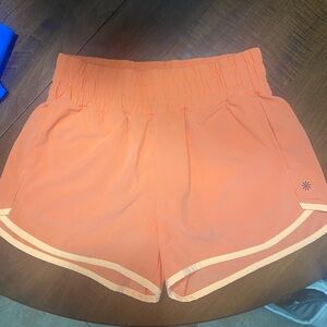 Athleta Girls Orange Run Free Athletic Shorts 2.5”